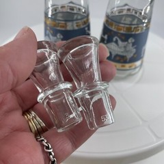 Cera Glass Cruet Set Etruscan Frieze Roman Greek Key MCM Vintage HTF