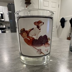 Norman Rockwell A Boy and His Dog 1958 Glass Tumblers 8 oz Set of 4