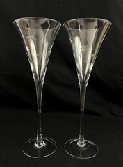 2 Marquis Waterford New Year’s Celebration Toasting Fluted Champagne Glasses