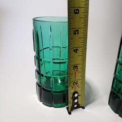 Anchor Hocking Tartan Emerald Dark Green 5¼” Beverage Tumbler 12 Oz. 4 Ct Heavy