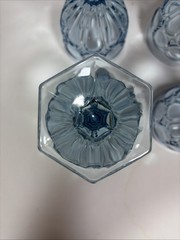Vintage Fostoria Glass Moonstone Light Blue Wine/Juice Goblets Set of 4