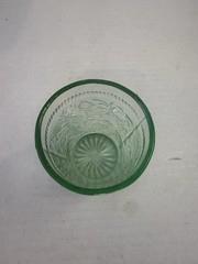 US Glass Strawberry Green 3 1/2” Tumbler (s) Uranium Depression Glass
