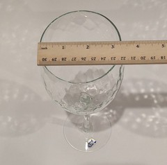Set/2 Vintage West Virginia Glass Diamond Optic Wine Mouth Blown Glass 8.75″ NEW