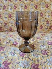 Duratuff Gibralter Mocha Brown Goblet Wafer Stem 16 Ounce Libbey USA. 6 Avail