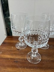 Bohemia Crystal Glass Footed Belfast Set Wine Glasses Set 4 Glass