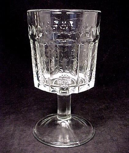 Kokomo Jenkins EAPG Westmoreland Paneled Grape Goblet 8 oz Clear Pressed Glass