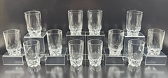 12 Arcoroc Artic Juice Glasses Set Clear Cut Drinking Tumbler Cristal France Lot