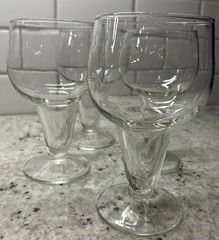 4 Vintage Hollow Stem Beer Glasses- 6.5”H, 3.5” Rim