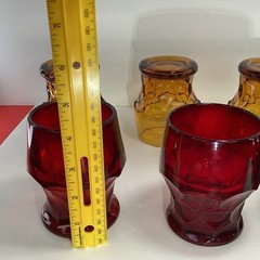 Six vintage mixed a lot Georgian Ruby and gold tumblers glasses MCM