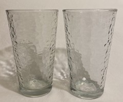 Libbey Leaves Embossed Clear Glasses 12 oz Set Of 2 Vintage