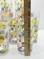 Mikasa Jolie Drinking Glasses Set Of 6 – 14 Oz Floral Cottagecore