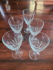 Set of 5 Cristal D Arques FLAMENCO Crystal Water Goblets Glasses 6 3/4” France
