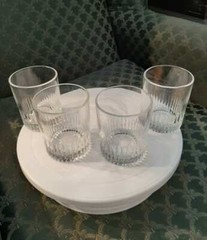Set of 4 Beautiful Clear Glasses / Tumblers – Numbered – 39,18, 59, 25