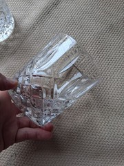 4 MARQUIS BY WATERFORD MARKHAM CRYSTAL LOW BALL GLASSES 3.75″ ITALY