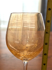 Pier 1 Crackle Glass Goblets Golden Luster Large Wine Glasses Amber Set Of 4