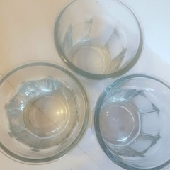 Anchor Hocking Flat Tumblers Glasses Set Of 3 Clear Bistro 8 Panels 12oz Heavy