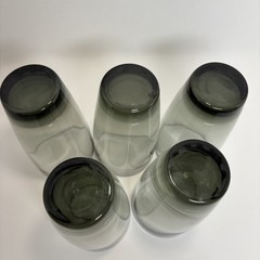 Set of 5 Libbey Classic Smoke Gray Glass 6″ Heavy Tumblers Drinking Glasses