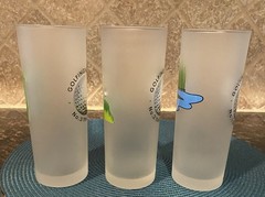 VTG Golfing Hazards Highball Frosted Glasses Dartington Designs France Set Of 3