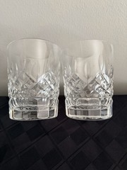Waterford Crystal Lismore Double Old Fashioned Glasses Whiskey 4 3/8 12 Oz Set 2