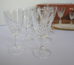 Cristal D’ Arques Pompadour Cordial Liqueur Stemmed Glasses Set of 6 in Box
