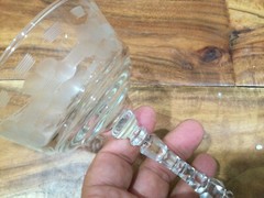 ROCK SHARPE STEM 3005-10 champagne tall shorbet 6 1/8» ETCHED CRYSTAL GLASS