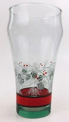 Coca Cola Pine Cones and Branches Christmas Holiday Winter Glass  Tumbler