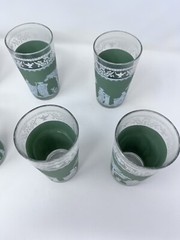 Jeannette Hellenic Wedgwood Green Roman/ Grecian 8 Oz Tumbler 5” High