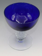 ART DECO MORGANTOWN GLASS RITZ BLUE COBALT BLUE SHERBET CHAMPAGNE 4″