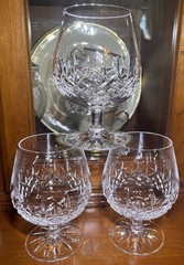 Set of 3 Galway Irish Crystal Longford Brandy Snifter Cognac Glasses 4 7/8″ Tall