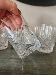 ANTIQUE CUT CRYSTAL TUMBLER SMALL AND LARGE DIAMOND AND FAN GLASS Lot Of 9