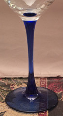 4 Cristal D’Arques Neptune 7.75” Water/Wine Glasses Goblets Cobalt Blue Stem EUC