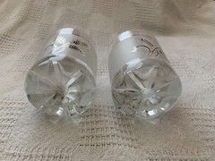 Vintage Pair of DeValbor Italian Windrose Wheat Whiskey glasses