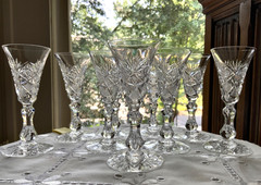 ELMIRA #17 AMERICAN BRILLIANT CUT GLASS SHERRY GLASSES (8) C.1903-1905