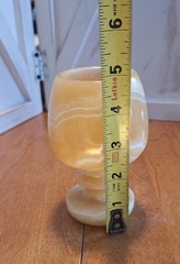 Marble Onyx Alabaster Goblet Carved Natural Stone 5″H X 2.5” Opening X 2.5″Base