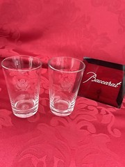 FLAWLESS Pair BACCARAT France USA PRESIDENTIAL SEAL Crystal SHOT CORDIAL GLASSES