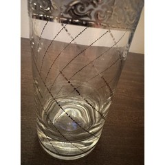 VTG 3 Culver Sorrento Hi-ball Tumblers Silver Lattice Blue Accent Signed Damage