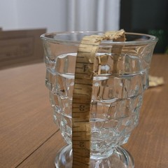 Clear Pressed Glass Goblet Pedestal Foot Textured, Unisex Adults