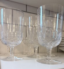 Lot – 6 Hoya Cut Crystal Oakwood 5 7/8” Ice Tea Glasses- Goblets 1960’s EUC