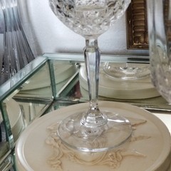 Mixed Lot of 4 Anchor Hocking Legacy Pattern Crystal Water Goblet & Champagne