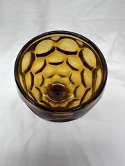Vintage 1960s Imperial Glass Co Amber Thumbprint Cordial Glass -Compete Your Set