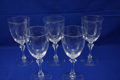 Tiffin Dolores Stem #17453 (5) Water Goblets, 7 3/8″