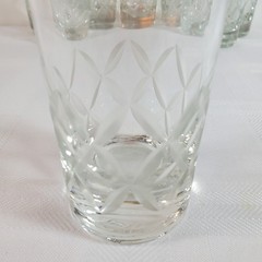 VTG Libbey Kent Cut Criss Cross 4” Clear Glass 5 Oz Flat Tumbler Juice Beverage