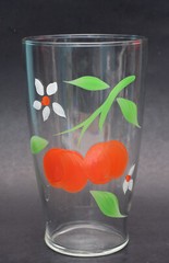 VINTAGE 6 PIECE TROPICANA MILK MAN BARTLETT ORANGE JUICE SET GLASSES WITH CARAFE