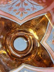 Harrach Heavy Gold and Enemal Heart Design Wine Glass