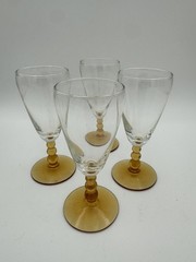 Libbey Knob Hill Amber 5.5” Stems – Set Of 4
