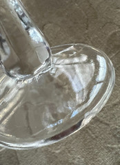 Atq Cordial Glasses 3 Flint Deceptive Clear Pressed Georgian Style UV Glow