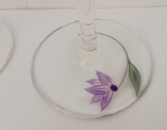 Lenox Floral Spirit Etched/Hand-painted 8-7/8″ Tulip Wine Glasses (3)