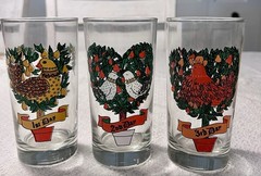 Vintage Indiana Glass Twelve Days of Christmas 12oz Set of 12 Tumblers COMPLETE