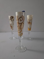 4 RITZENHOFF Champagne Glasses Flutes Artist Designed No Boxes