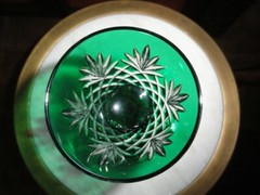 Faberge Odessa Emerald Green Crystal Colored Glass